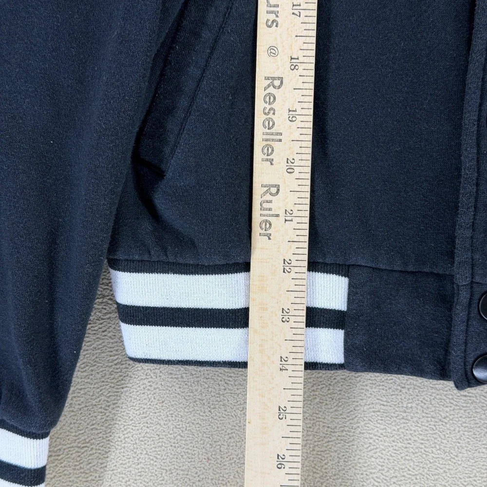 Star Wars Lucas Film Darth Vader Bomber Jacket Black Striped Collar Cuffs Size M